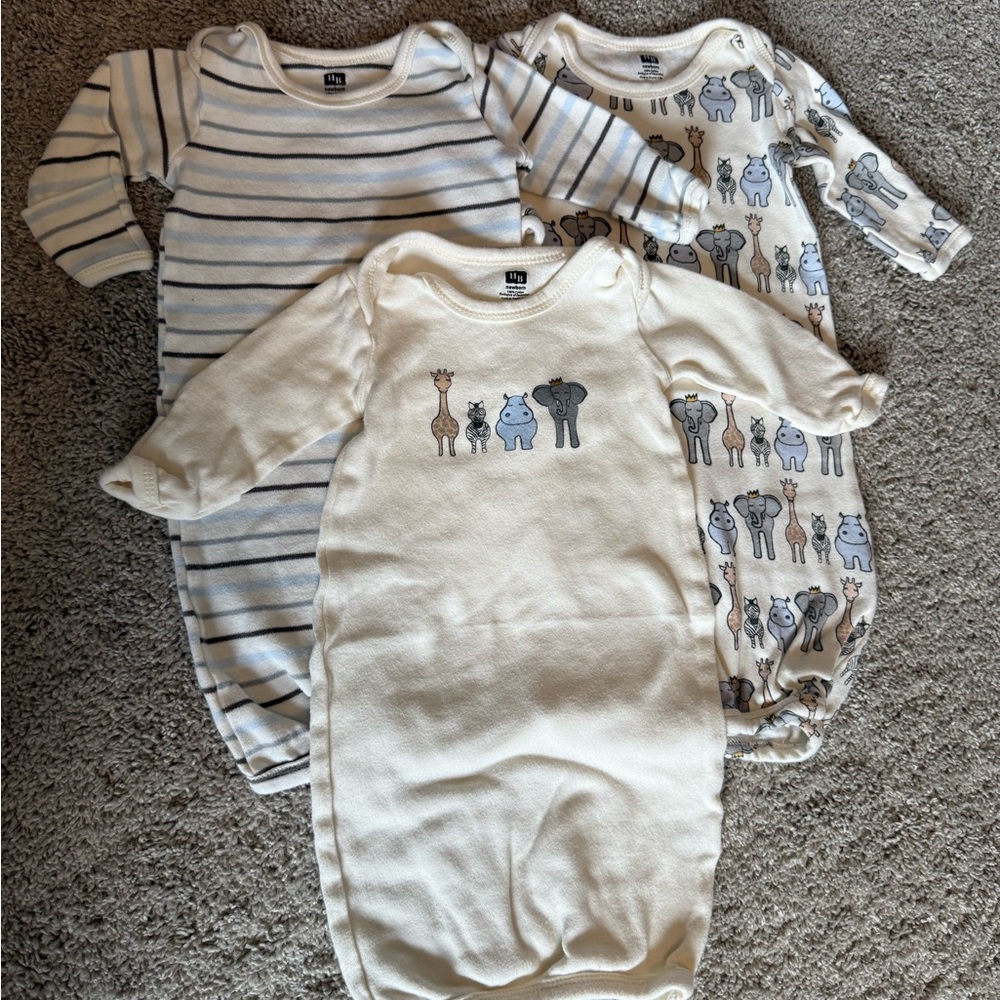 Hudson Baby Cream and Gray Animal Print Sleep Sacks